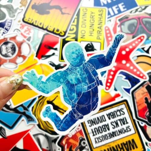 60pcs funny Diving sticker For suitcase laptop skateboard vsco dive stickers Vinyl kid toys Car Styling Waterproof decals