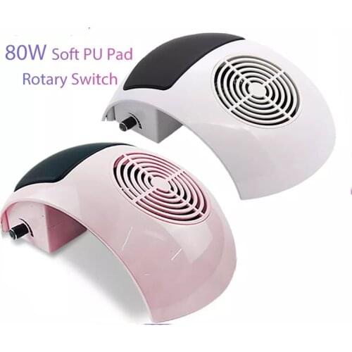 80W Powerful Nail Dust Suction Collector With Big Power Fan Vacuum Cleaner Professional Manicure Tools Nail Art Salon Equipment