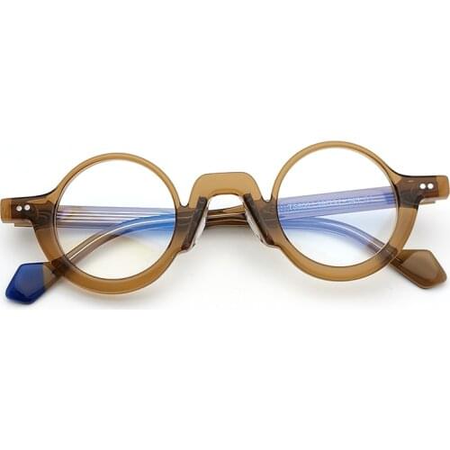 Trisegga 2021 Top Quality Acetate Frame Retro Eyewear Frame Vintage Round Brand Design Eyeglasses Oculos De Grau