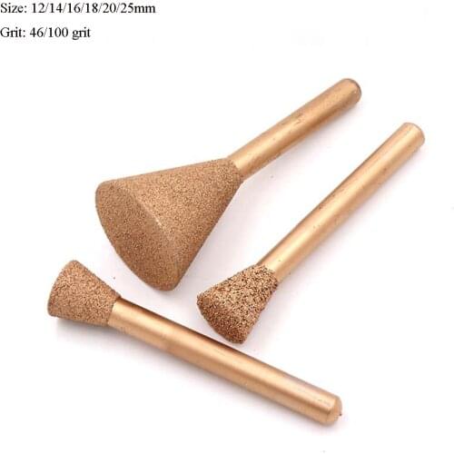 12mm - 25mm Brazing Diamond Burr Grinding Engraving Bit 1/4'' Shank 46 100 Grit