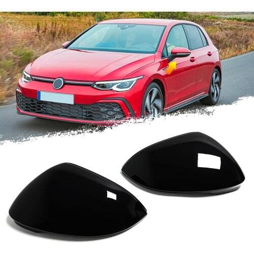 Car Side Door Rear View Rearview Mirror Cover Caps For VW For Volkswagen Golf 8 MK8 VIII GTI R GTE GTD 2020 2021 Glossy Black
