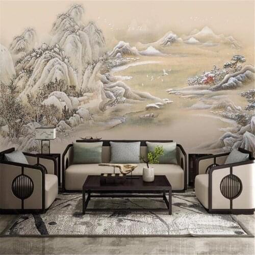 Milofi custom photo wallpaper 3D printing new Chinese artistic conception landscape scenery background wall decoration painting