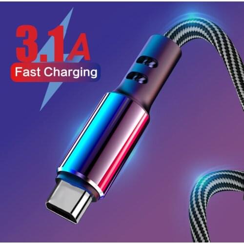 USB Type C Cable Fast Charging Mobile Phone Accessories usb-c type-c Data Cables 1M/2M Cord For Huawei Xiaomi redmi note 8/9 pro