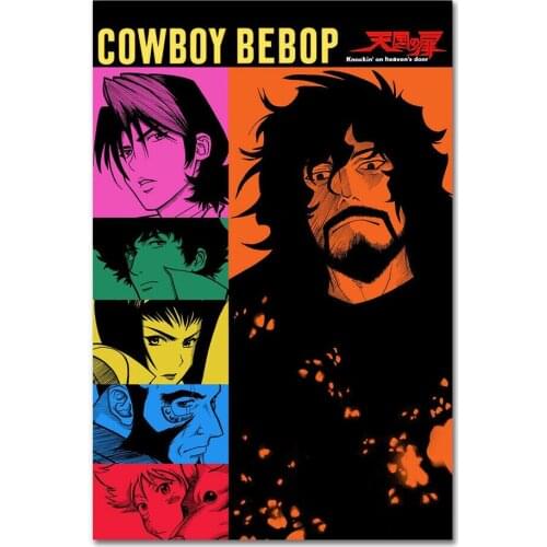 Cowboy Bebop Spike Jet Japanese Anime 3 Silk Fabric Wall Poster Art Decor Sticker Bright