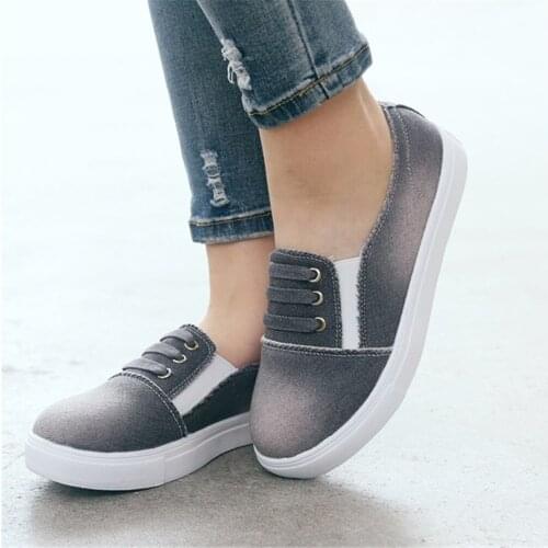 Fashion Women Sneakers Denim Casual Shoes Female Autumn Canvas Shoes Trainers Lace Up Ladies Basket Femme Retro Tenis New