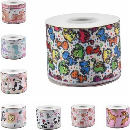 HSD Ribbon free shipping 3" 75mm heat transfer printed Denim fabric series Grosgrain Ribbon 50Yards per Roll