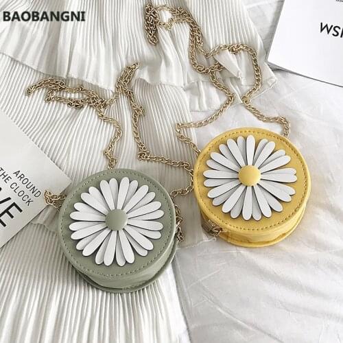 Summer Chain Bag Womens New Korean Fashion Round Petal Mini Girls One Shoulder Messenger Bag