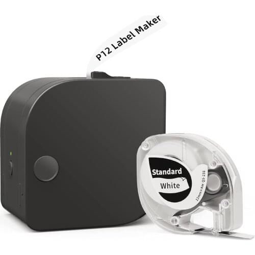 Phomemo P12 Label Maker Machine with Tape,Bluetooth Label Maker Let Labels for Labeling Home&Office,with 1Roll Label Tape Refill