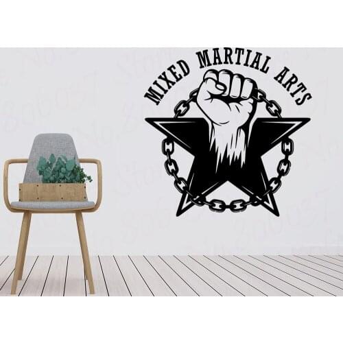 Cartoon Style mixed martial arts Pvc Wall Stickers Wall Art Wall Paper For Fitnesss Room Decoration Wall Decal PW400