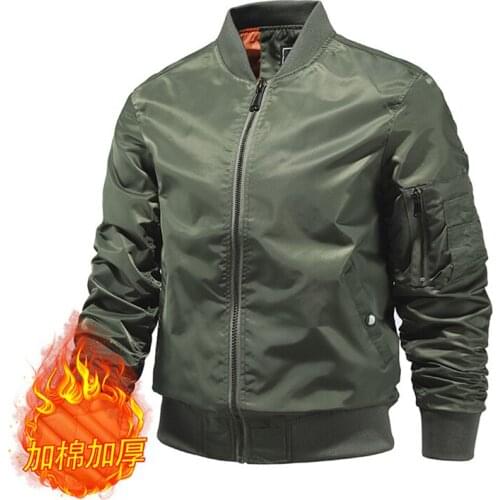 Cotton Padded Men Bomber Jacket Winter Coat MA1 Male Streetwear Long Sleeve Stand Collar Brand Army Warm Outerwear For Boy 2021