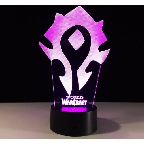 3D Illusion WOW World of Warcraft LED Desk Table Light 7 Color Night Light Touch Lamp Kids Children Family Holiday Gift Dropship