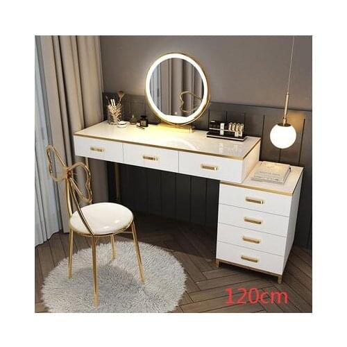 Nordic light luxury dressing table bedroom net red ins dressing table with lamp modern simple multifunctional storage cabinet