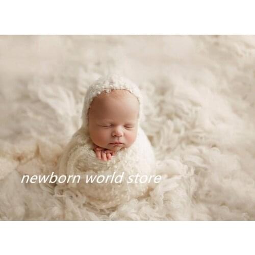 Newborn photography props wrap and hat (size 40cmX90cm)