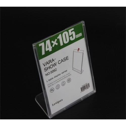 74*105mm Plastic Name Case L Desk sign restaurant Hotel personnel office seat table name card display L stand label Holder frame