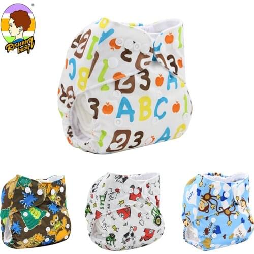 Risunnybaby Cotton Baby Diapers Washable Reusable Breathable Printed Diapers Adjustable Baby Diapers Suitable For 0-4years