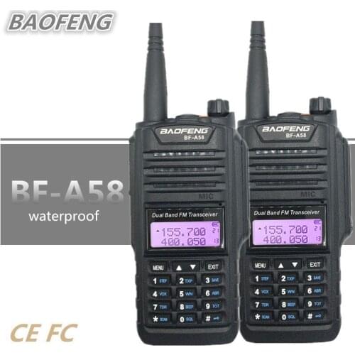 2PCS BAOFENG BF-A58 Walkie Talkie Waterproof UHF VHF cb Radio Amateur 10 KM Long Range Talkie Walkie UV-9R PLUS HF Transceiver