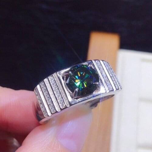 Luxury Round Cut Blue Green Gems Crystal Ring AAA Cubic Zirconia Wedding Band Engagement Ring Men Womens Open Ring Jewelry Gift