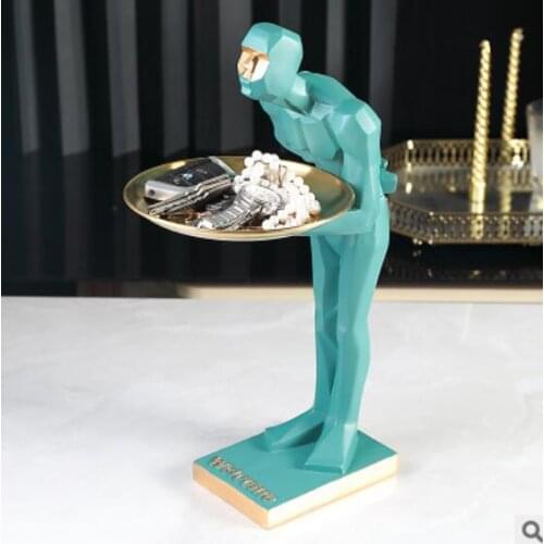 Nordic abstract art decoration porch key box tray snacks candy plate front desk Figure sculpture statue esculturas escultura