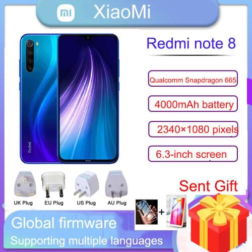 Redmi Note 8 4GB 64GB Note8 Smartphone Snapdragon 665 Octa Core 6.3" 4000mAh 48MP Quad Rear Cameras 8000 x 6000 high resolution