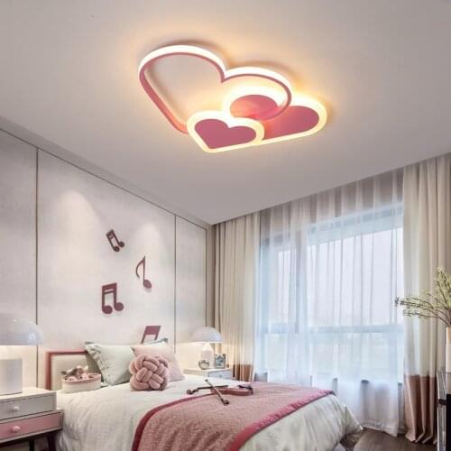 Heart Led Chandelier Light For Girl Room Bedroom Acrylic Lighting Lamp Modern New Fixture Lampadario Luminaire Lustres WY507