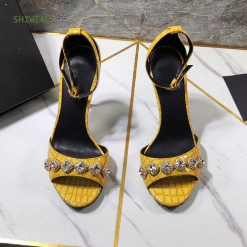 2021 Women High Heels Crystal Sandals Wedding Bridal Stiletto Heels Sandles Elegant Wedding Party Sandals Summer