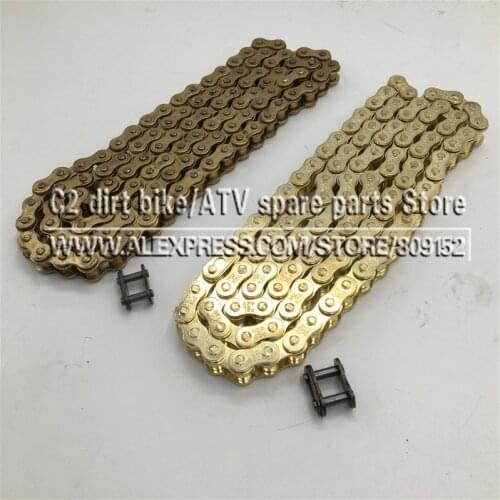 Gold 428 102/104/108 links GOLD O-RING chain 110-150cc dirt bike/pit bike 420 Chain Gold For CRF 50 70 SSR Pit Dirt Bike