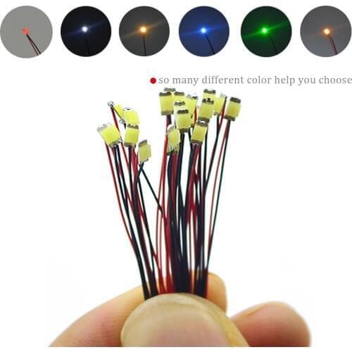 0402 SMD Led Lamp Models Train Pre-soldered Micro Litz Wired LED Leads 3V With 0.28 Wires 20cm