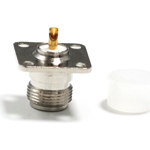 1pc N Female Jack RF Coax Convertor Connector with solder cup 4-hole panel mount Chassis Nickelplated NEW wholesale