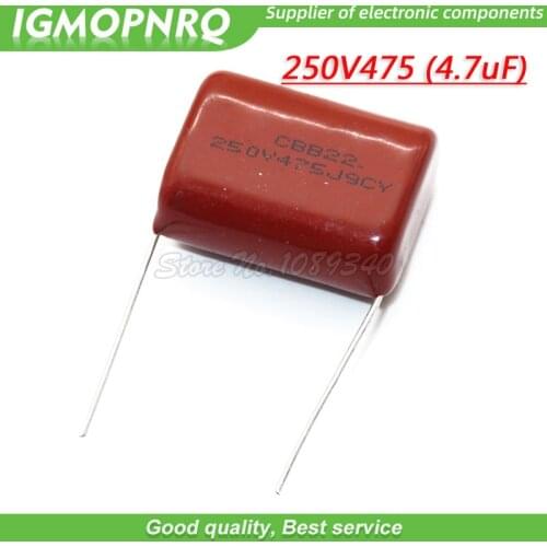 10PCS 250V475J Pitch 25MM 250V 4.7UF 475 4700PF CBB 250V475J-P25 Polypropylene film capacitor