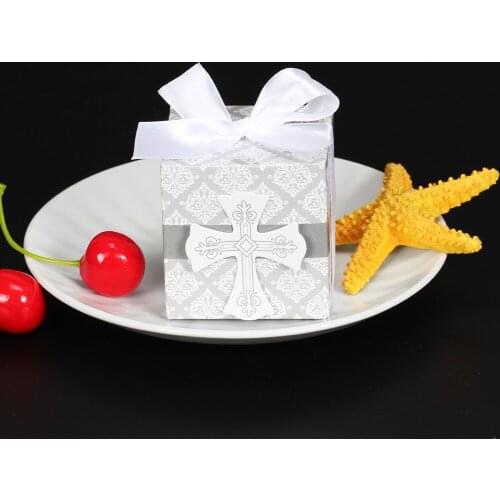 10pcs Wedding Supplies Food Cookie Packing Bag Christmas Party Gift Decoration Cross Shape Christmas Paper Box Candy Gift Boxes