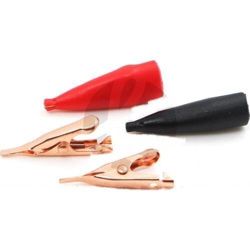 10PCS Black / Red Alligator Clips Electrical Battery Clamp Test 5A Micro Toothless Alligator CL2434C
