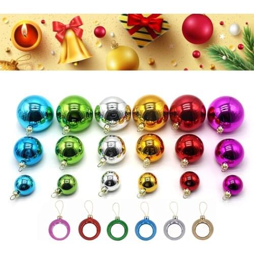 12pcs Blank Sublimation Christmas Ball Decoration Pendants DIY Gifts Craft Can Print Christmas Tree Hanging Round Ornaments