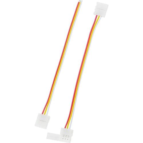 2PCS 3Pin 10mm 12V Welding Free Connector Clip Connector Cable For 2812/2811/1903/6812 RGB LED Strip Light Led Lamp Tape