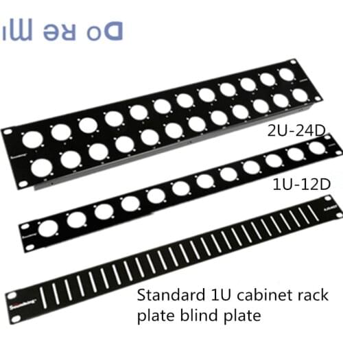 2pcs/lot High quality Wholesale 19 inch 12 24 Port/Way/Hole 1U 2U 19" Rack XLR Patch Panel for Mount D-Type Connectors