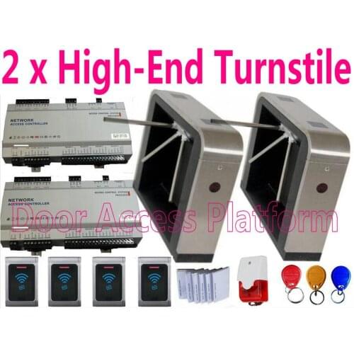 2 pcs Top Quality Type B Turnstile kit WaterProof RFID Access EM Card Access Gate Reader IP Network Access Controller Turnstile