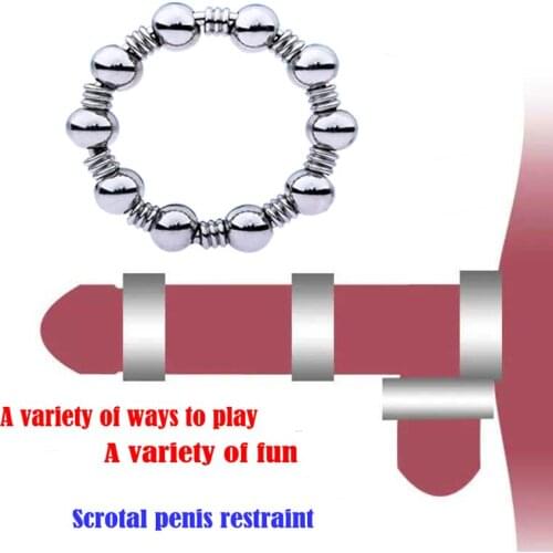 304 Stainless Steel Metal Bead Lock Precision Delay Phallus Ring 28-30-32-35-40mm Size Male Interest Adult Physical Exercise Toy