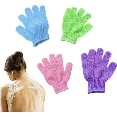 4 Pair Shower Bath Gloves Exfoliating Wash Skin Spa Massage Body Scrubber Cleaner