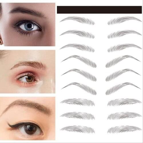 4D Long Lasting Eyebrow Tattoo Sticker Hair-Like False Eyebrows Waterproof Eye Brow Stickers Makeup Cosmetics