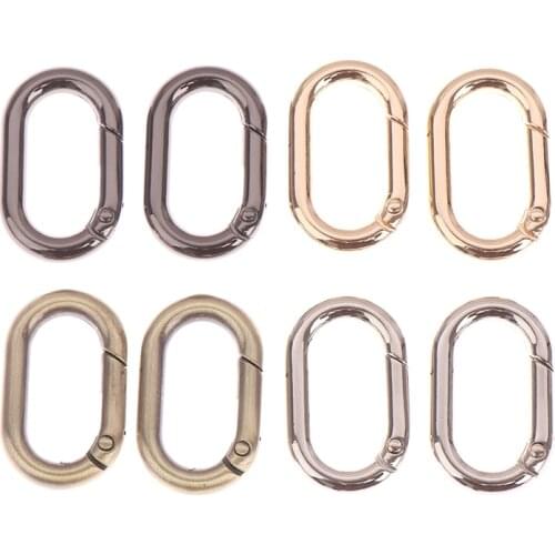5pcs Zinc Alloy Handbag Buckle Plated Gate Spring Oval Ring Carabiner Purses Snap Hooks Carabiners Bag Accessories Buckles Clips