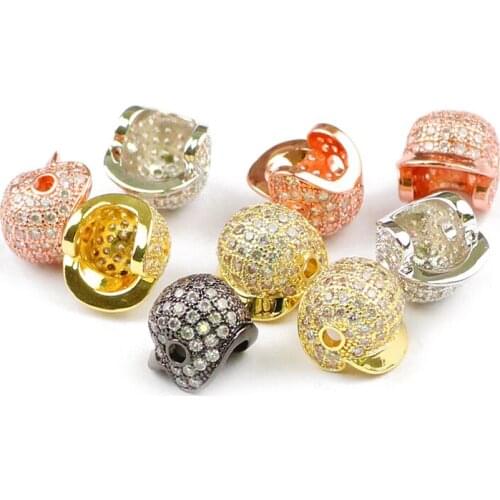 YHBZRET White Zircon Baseball cap Pendant Copper bead Micro Pave CZ Charms Loose beads making Jewelry bracelet DIY Accessories