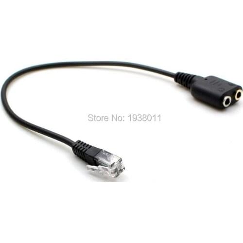 Free Shipping PC headset dual 3.5mm to phone RJ9/RJ10/RJ22 adapter cable for AVAYA 2410 2420 2401 2402 4601 4602 4610 4620 etc