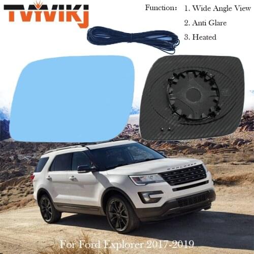 TVYVIKJ Side Rearview Mirror Blue Glass Lens For Ford Explorer 2017-2019 Wide Angle View anti glare door mirror Wing