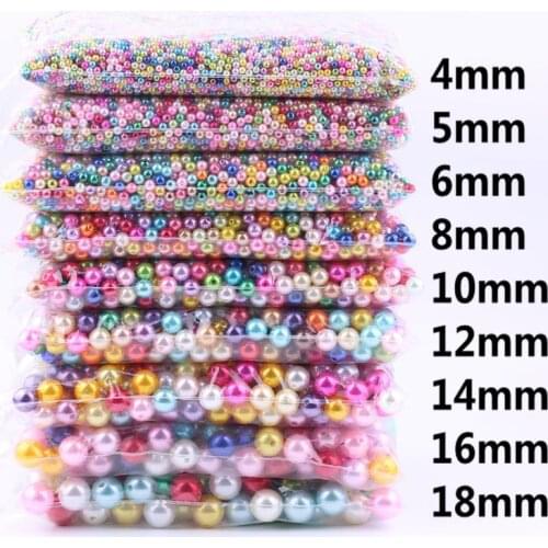 ABS Imitation Pearls Beads 4/5/6/8/10mm Mix Colors Round Spacer Beads with Holes for Jewellery Making Diy Handmade Accessories