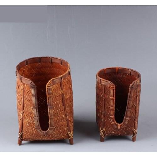 Bamboo woven antique cup cage cup basket bamboo woven rattan tea ceremony accessories cup Archaize style