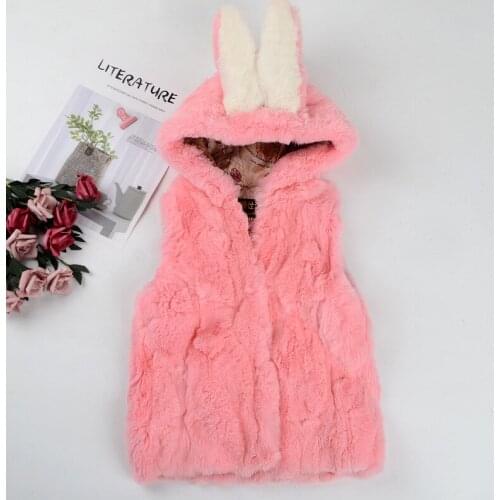 Winter Children Rabbit Fur Coat Baby Girls Boy Thicken Warm Children Vest Natural Fur Sleeveless vest Coats LZ569
