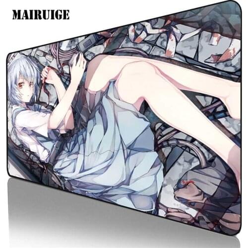 Blue-haired Girl Mouse Pad Computer XXL Gamer Keyboard Mousepad Anime Gaming Room Accessoroes Kawaii Laptop PC Large Desk Mat