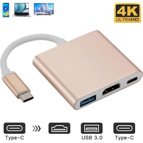 USB C To HDMI 3 in 1 Cable Converter for Samsung Huawei iPad Mac NS Usb 3.1 Type C To HDMI 4K Adapter Cable