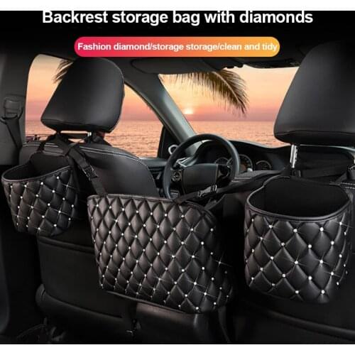 Car Rear Seat Back Storage Bag Multi Hanging Nets Pocket Trunk Bag Organizer Auto Stowing Tidying Interior Accessories Supplies