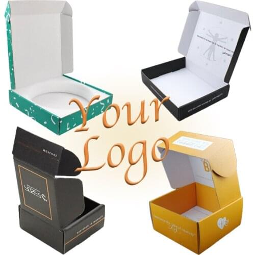 China Express Box Factory Cheap Custom Logo Print Eco Friendly Black Corrugated Mailing Boxes Pink White Shipping Box With Logo