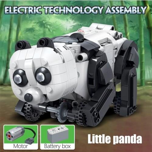 427PCS Creative Technology Animal Building Block Sets Technic Electric Panda Robot Bricks Toys Christmas Gift for Children